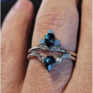 FRAGRANT JEWELS WATER LILIES RING SET OF 2 STACKABLE NWT SZ 9